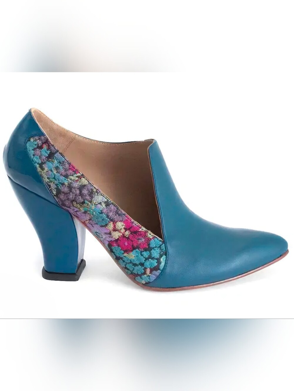 NEW John Fluevog Teal Floral Accent Women’s Heels Size 10